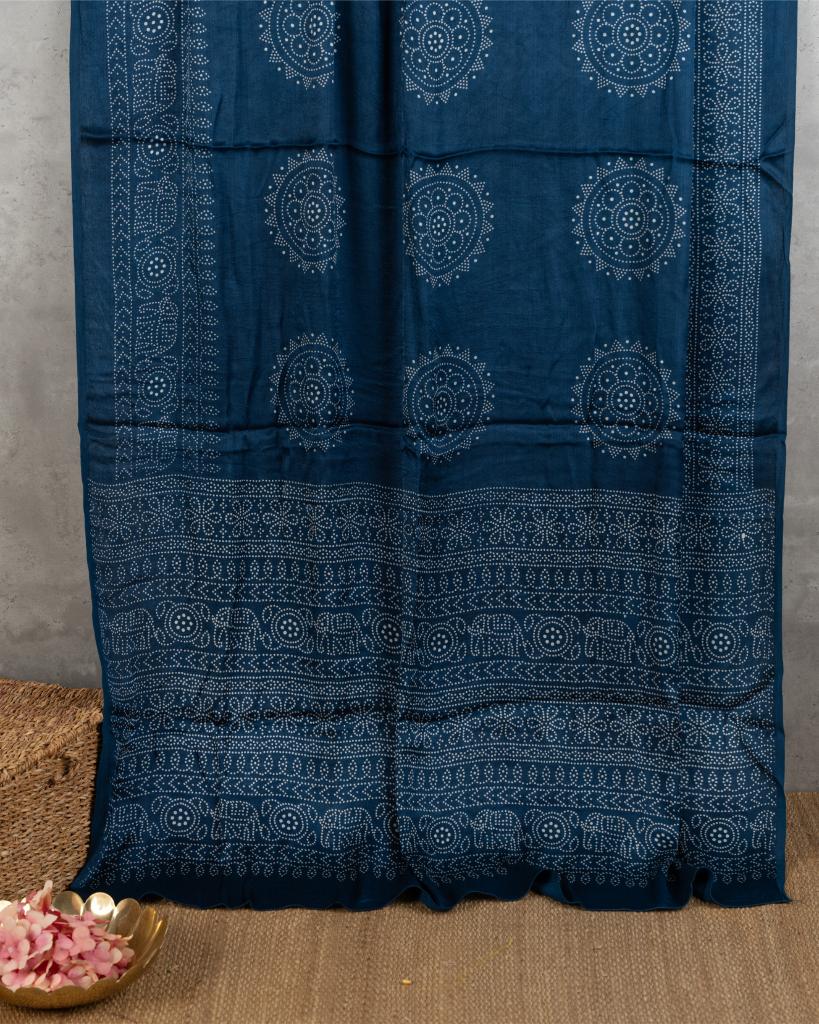 Teal Gajji Silk Saree with Kalamkari Handword Ajrak Silk Blouse | Blouse Size 38-44” | Free Shipping Printed Black Irkal Silk Saree with PinkBorders and Pearl Embroidered Pink Blouse | Blouse Size 38-44 | Free Shipping
