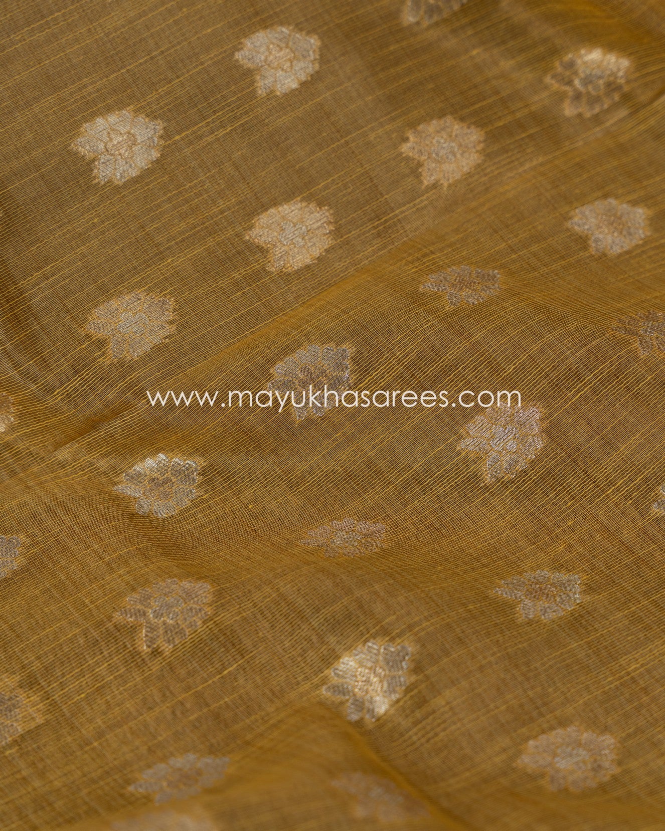 Golden Threads: Banarasi Linen Silk Yellow And Green Saree With Stitched Custom Blouse