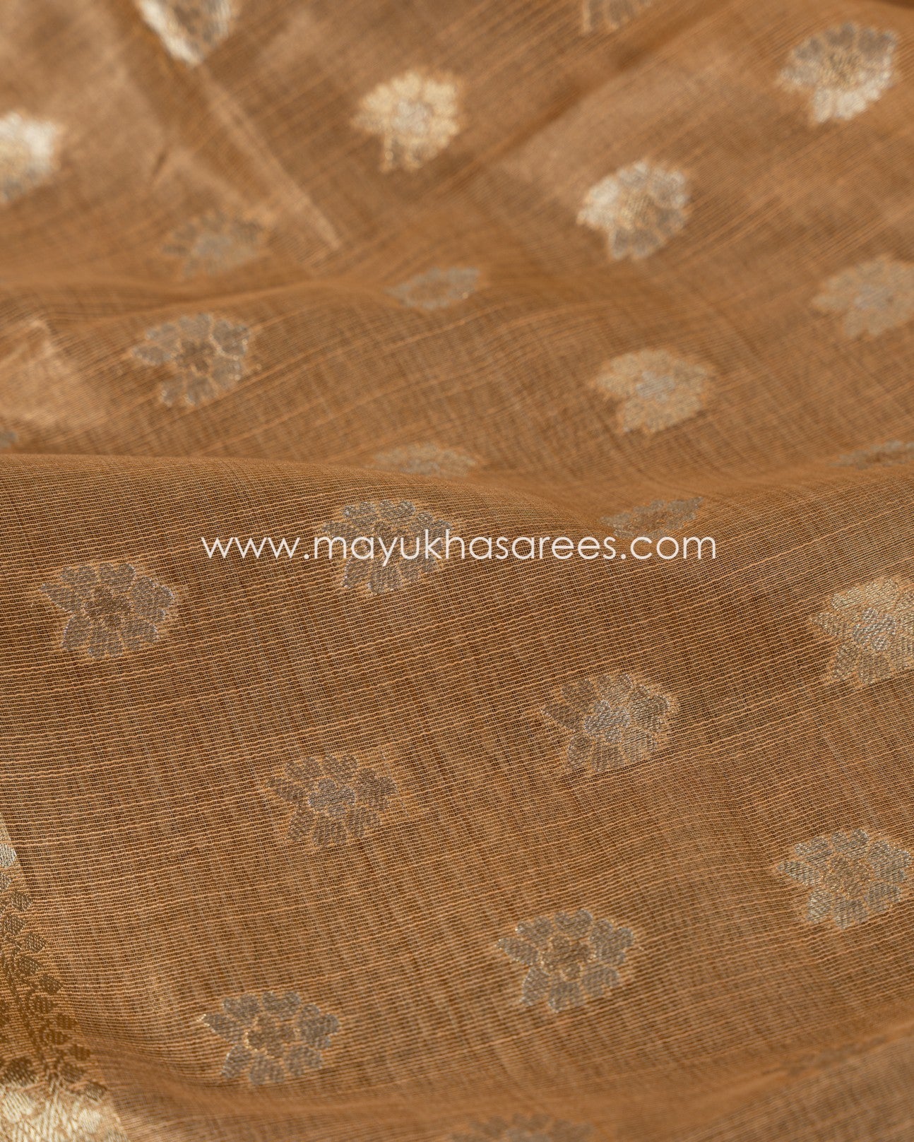 Banarasi Linen Silk Orange And Green Saree With Stitched Custom Blouse