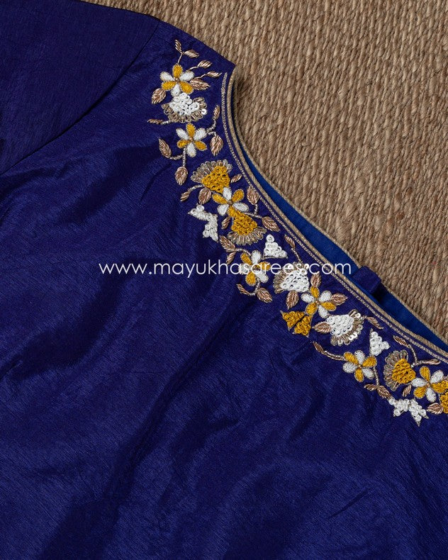 Shibori Magic: Stitched Custom Blouse Saree Collection In Yellow, Grey, Navy