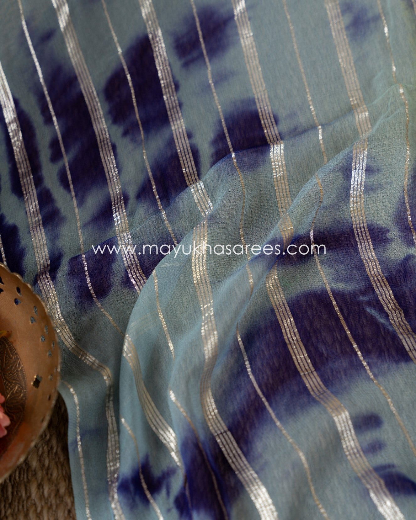 Shibori Magic: Stitched Custom Blouse Saree Collection In Yellow, Grey, Navy