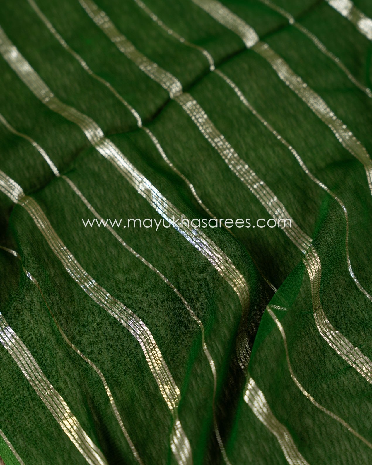 Ombre Hues Silk Saree Set: Dark Green And Green