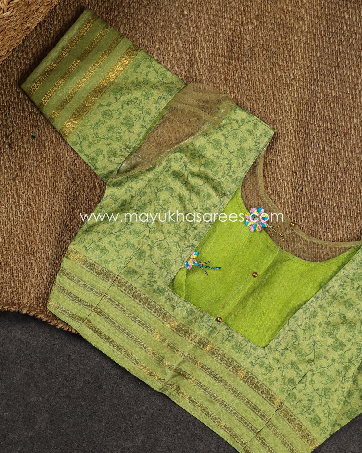 Dola Silk with Floral kalamkari and Pichwai Prints with Blouse 38 44