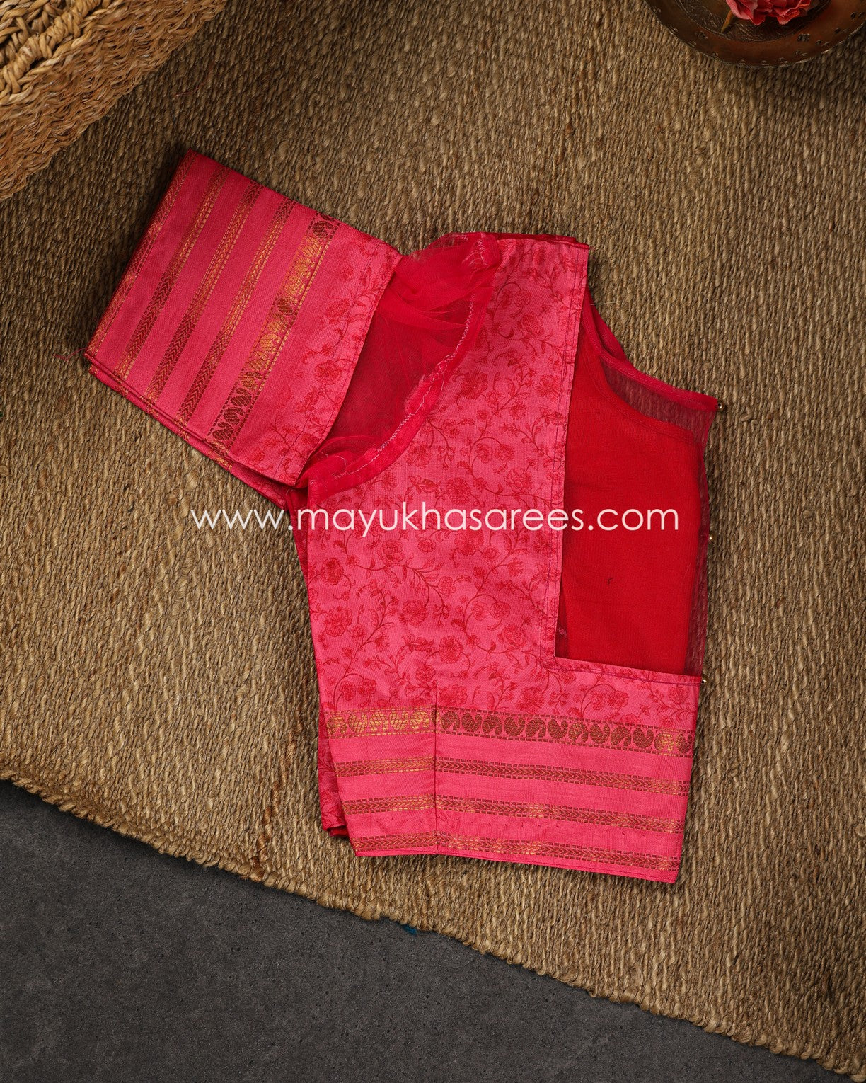 Dola Silk with Floral kalamkari and Pichwai Prints with Blouse 38-44