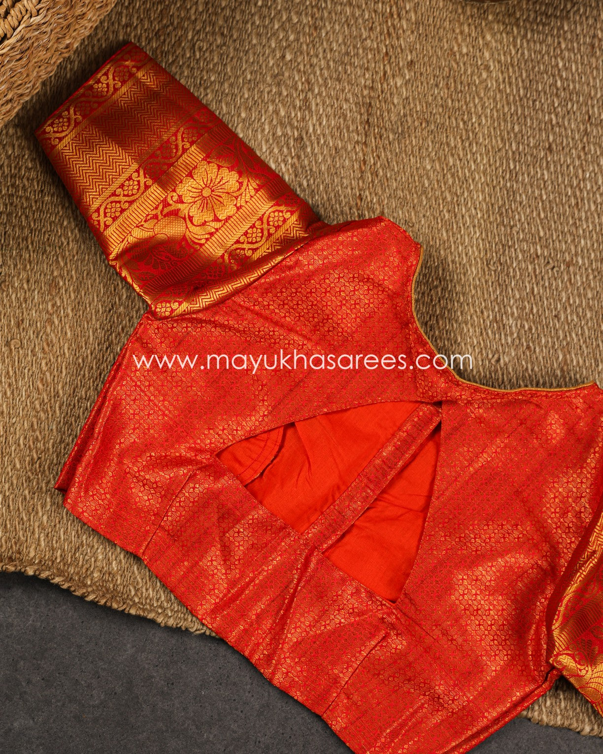 Light Green and Red Kalamkari Prints on Munga Silk Saree with Kanchipuram borders and Stitched Blouse in Size 38 44