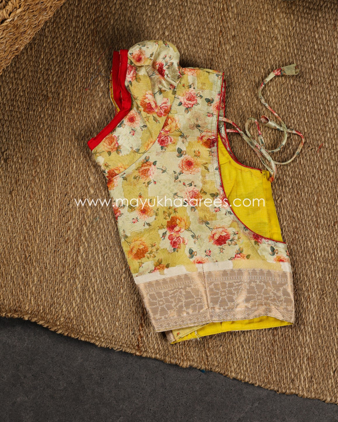 Pastel Grey Floral Printed Brasso Gorgette Saree with Stitched Blouse in Size 38 44