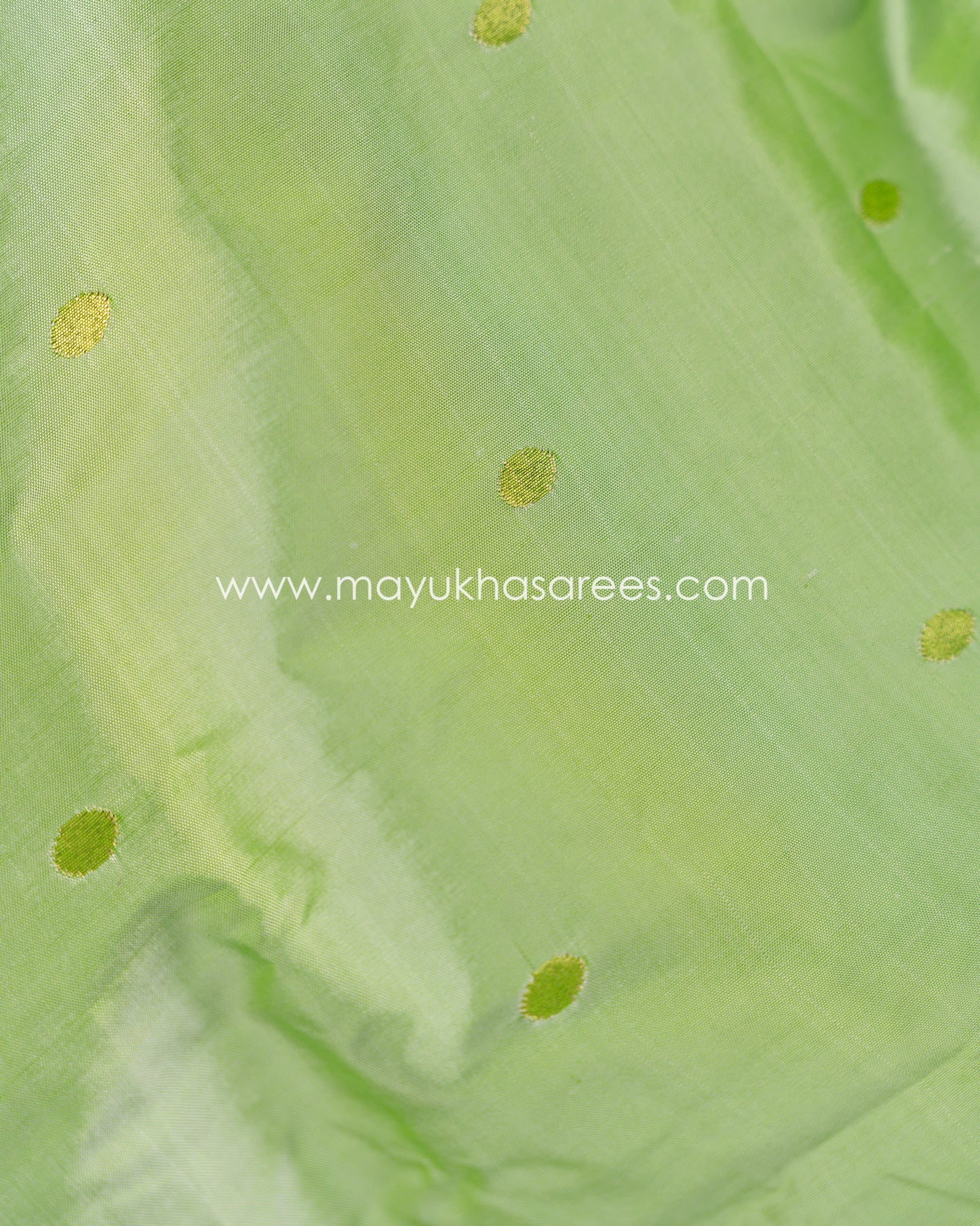 Pastel Green Pure Brocade Paithani with Asawalli Pallu and Stitched Blouse in Size 38 44'