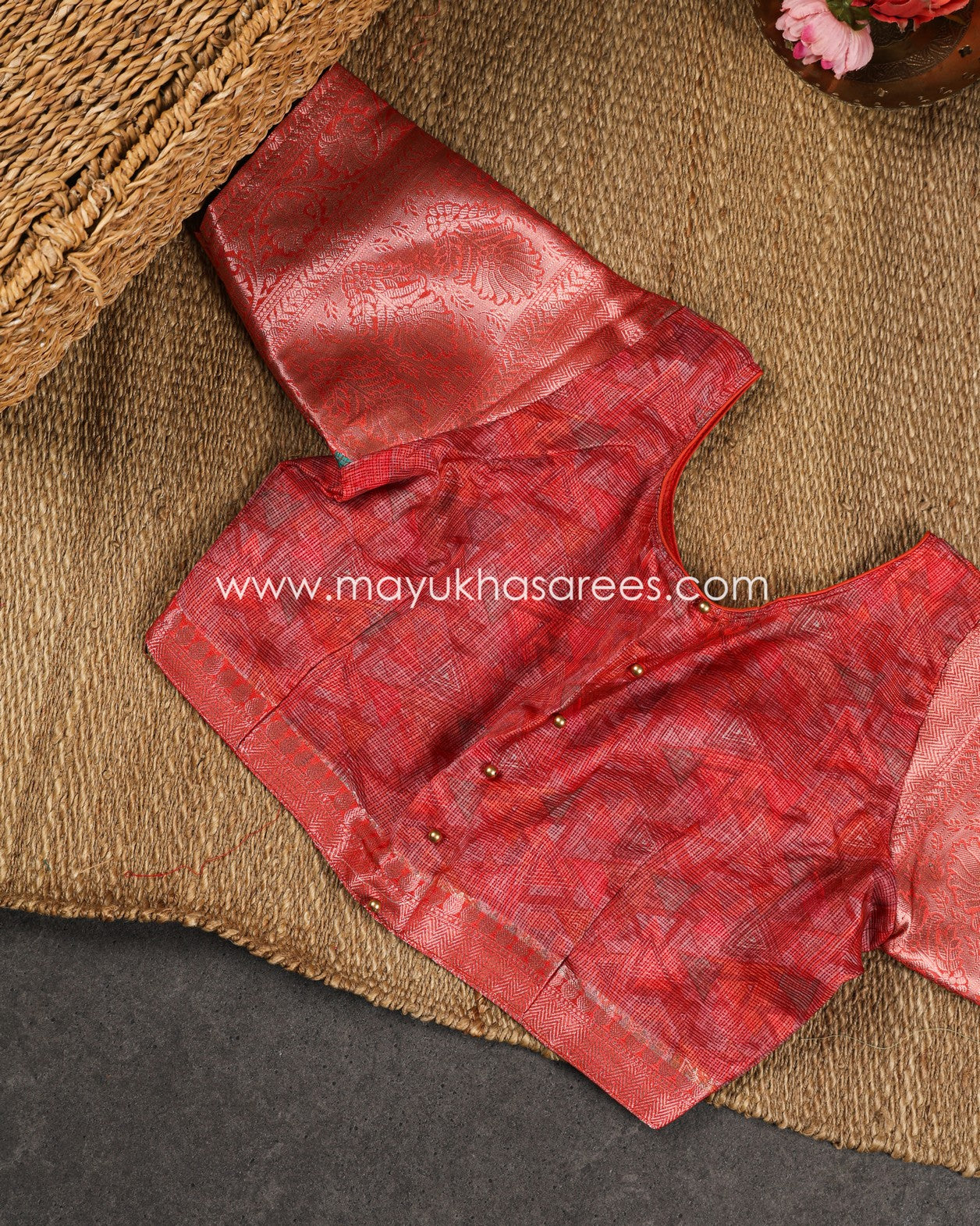 Purple and Pink Light weight Lotus Printed Kota silk sarees with Banarasi Borders and Floral Printed Blouse in Size 38 44