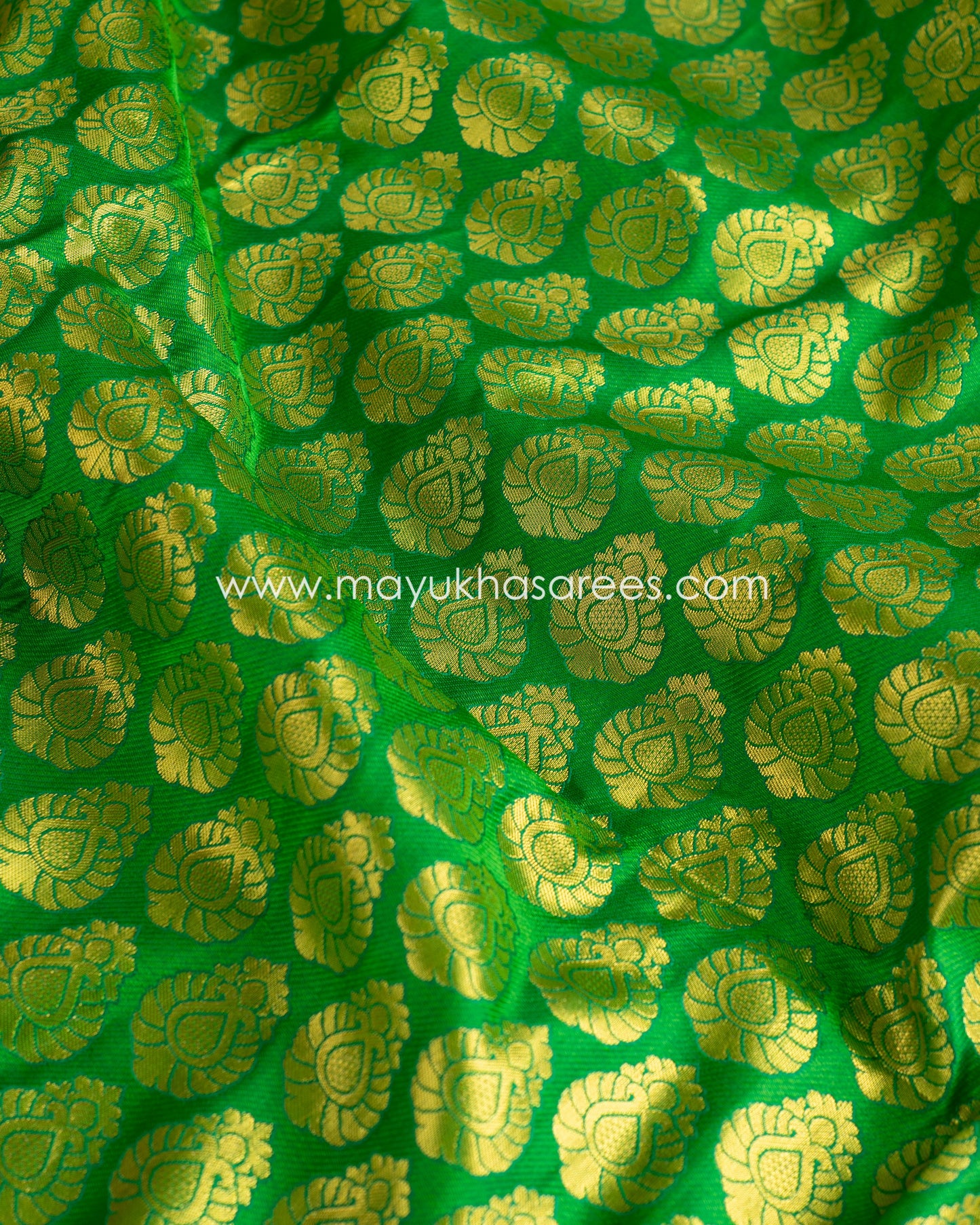 Mystic Blossoms: Powerloom Brocade Kanchipuram Saree, Free Shipping! And Stitched Blouse In Size 38-54