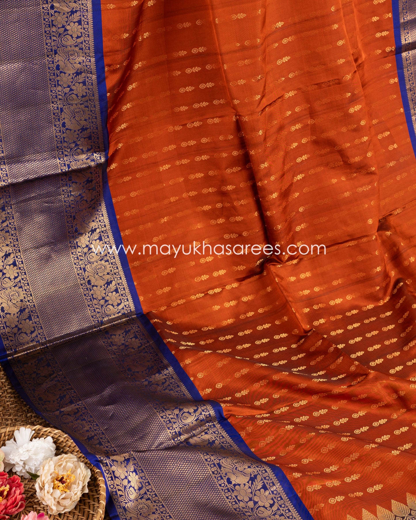 Royal Essence: Pure Kanchipuram Silk Saree With 1000 Butties, Free Shipping And Stitched Blouse In Size 38-57