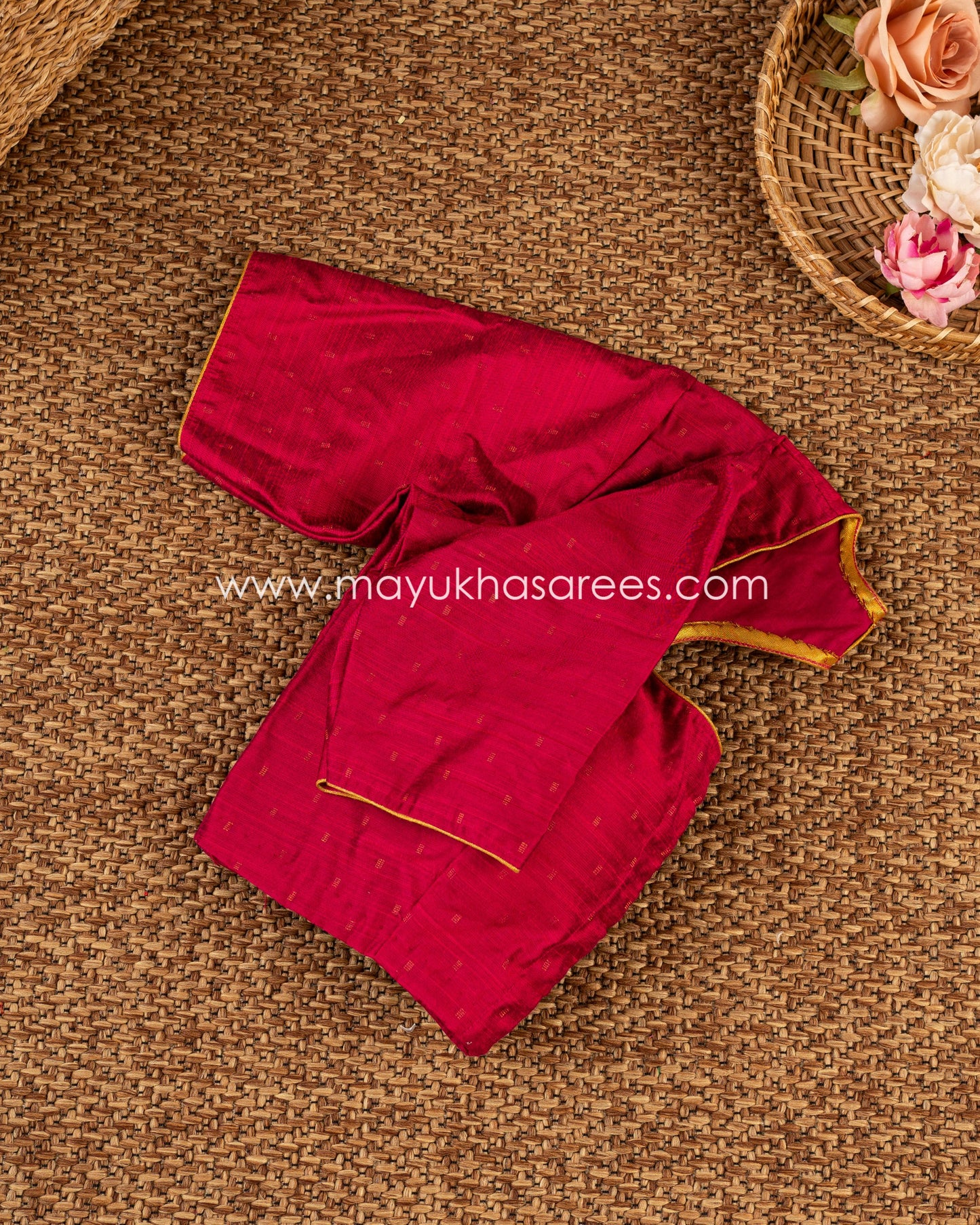 Regal Blooms: Tissue Tassar Banarasi Blend Saree, Floral Prints, Free Shipping And Stitched Blouse In Size 38-63