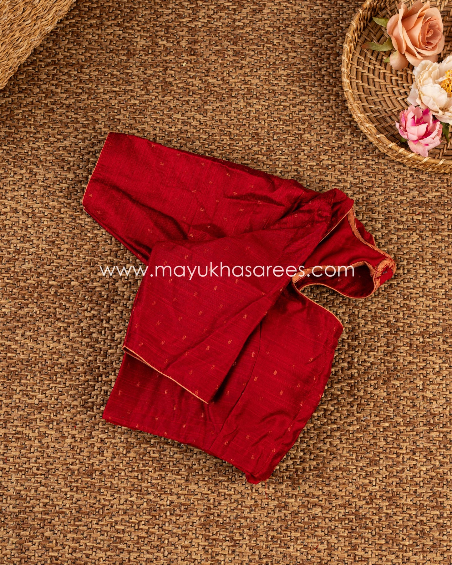 Opulent Florals: Tassar Banarasi Saree, Floral Prints, Free Shipping And Stitched Blouse In Size 38-64