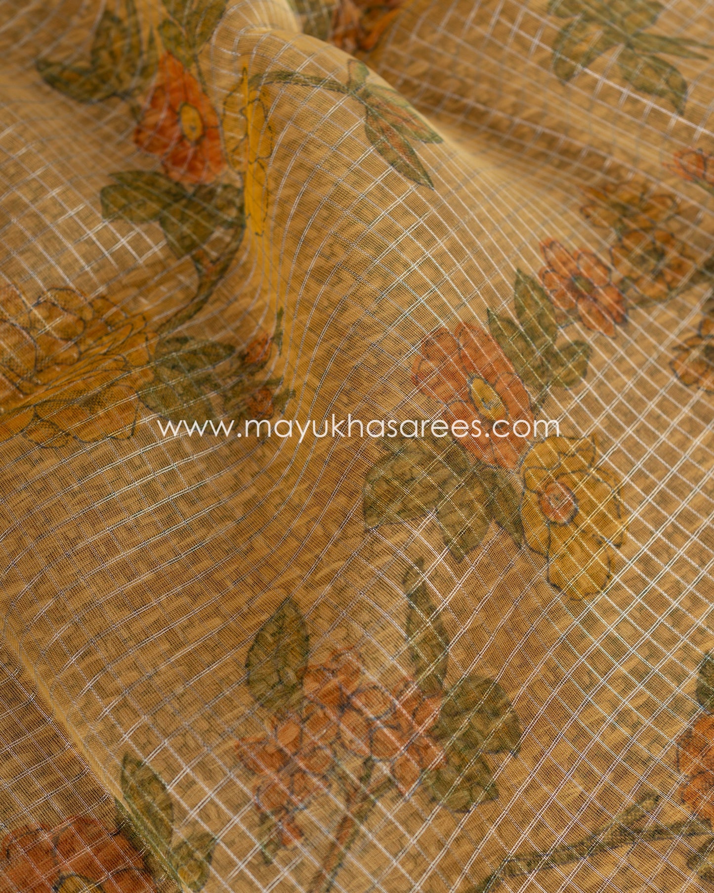 Blossom Harmony: Pure Organza Saree, Floral Prints, Free Shipping And Stitched Blouse In Size 38-68