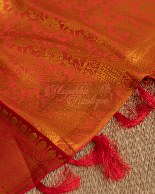 Banarasi Dola White Kalamkari Saree