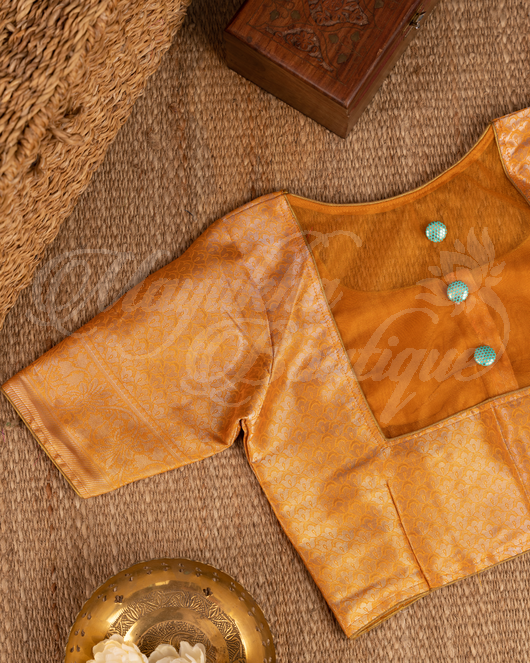 Banarasi Soft Silk Ocean Green Saree With Stitched Blouse In Size 38-44 mayukhasarees