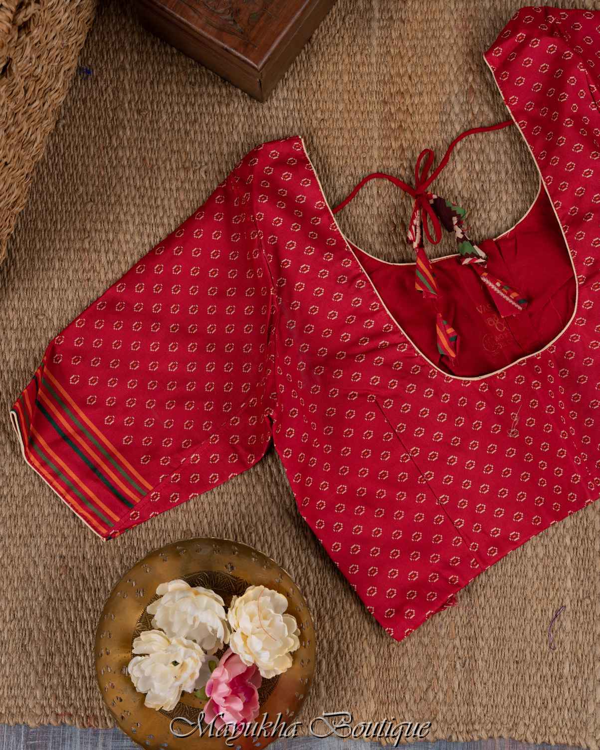 Beige Chikankari Ikat Saree mayukhasarees