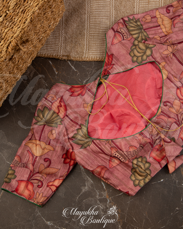 Bengal Muslin Teal & Multi Saree With Stitched Blouse In Size 38-44 mayukhasarees