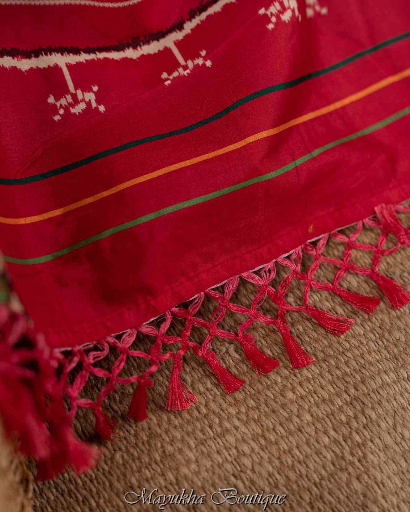 Blue Chikankari Ikat Saree mayukhasarees