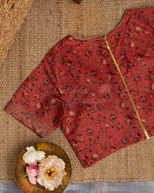 Chanderi Blend Kalamakri Pale Green Saree mayukhasarees