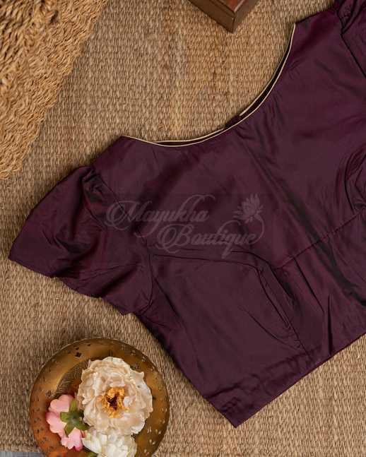 Chanderi Block Print Mauve Saree mayukhasarees