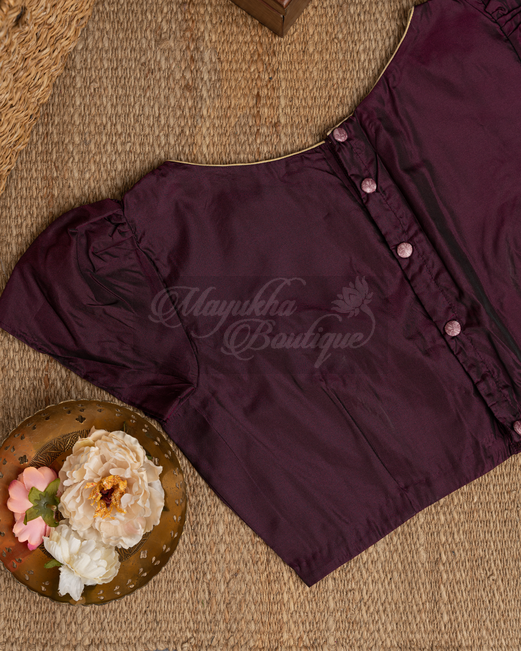 Chanderi Block Print Mauve Saree mayukhasarees