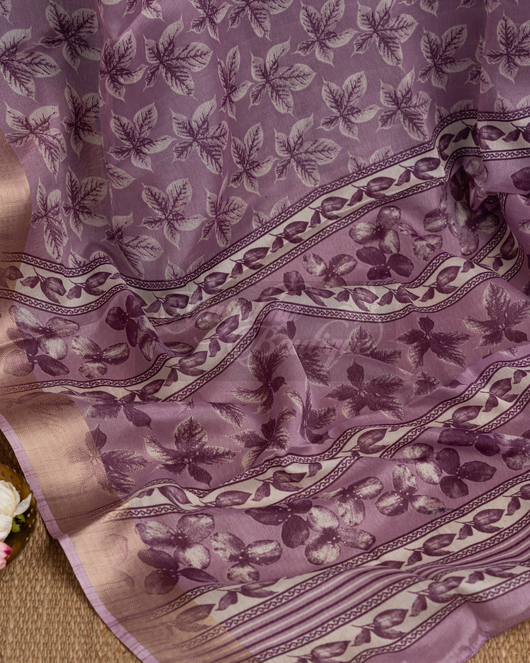 Chanderi Block Prints Lavender mayukhasarees