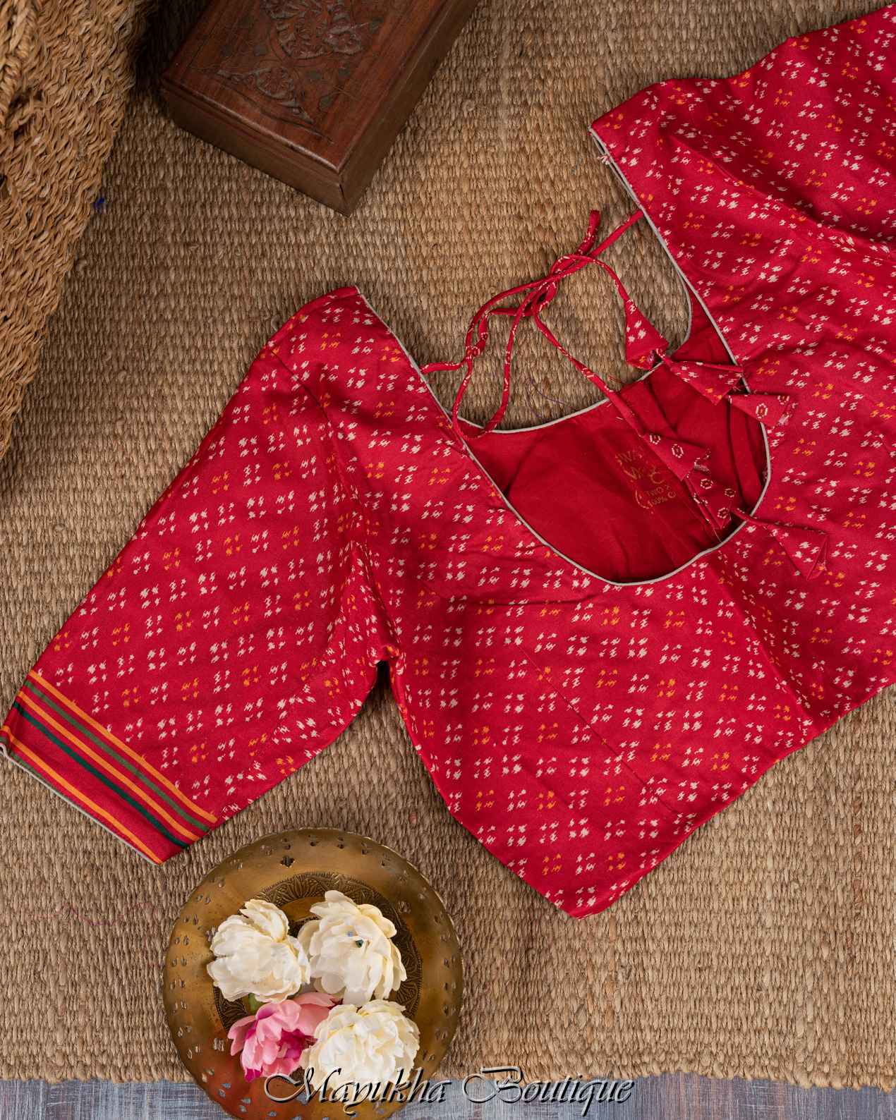 Chikankari Ikat Grey Saree mayukhasarees