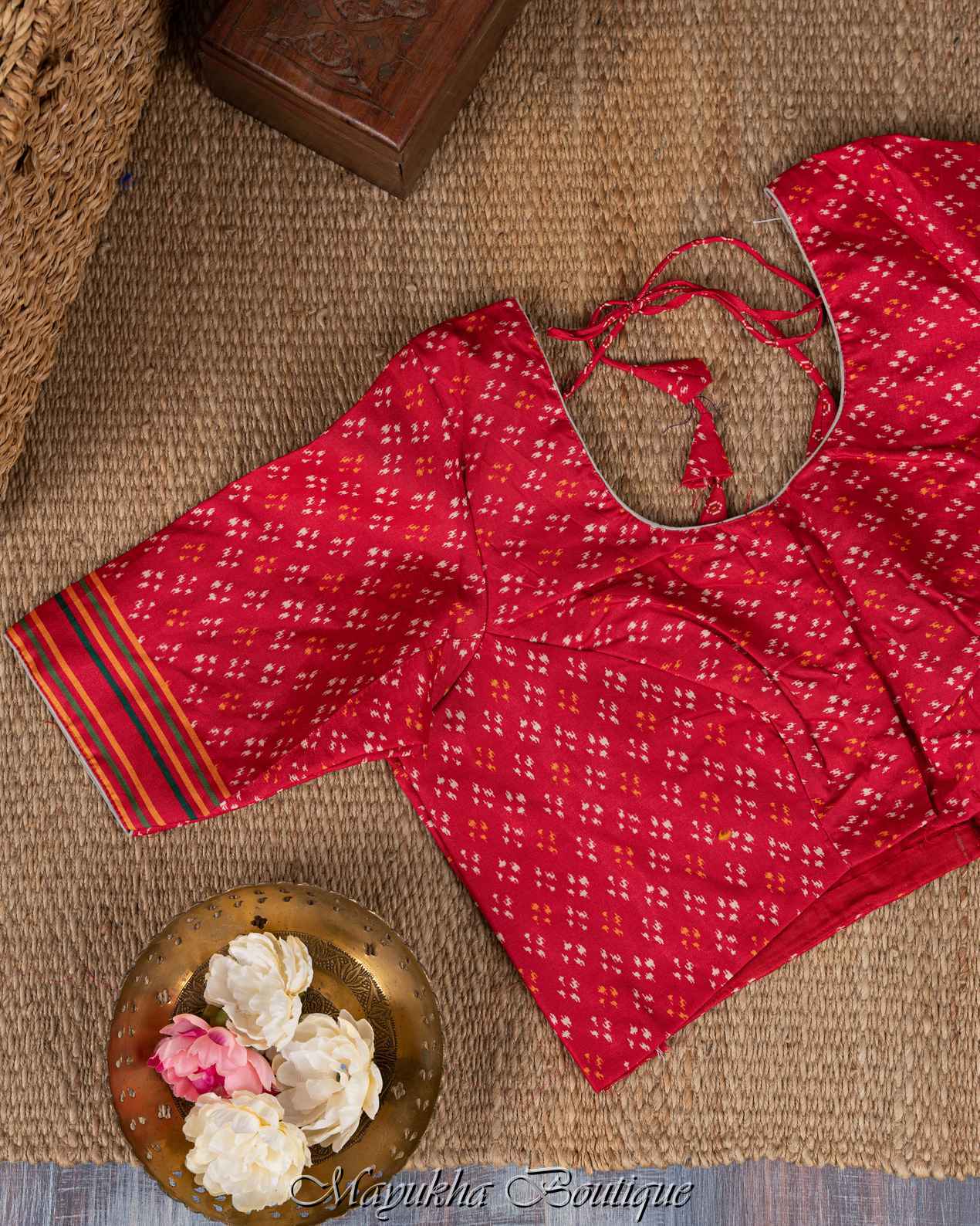 Chikankari Ikat Pastel Pink Saree mayukhasarees