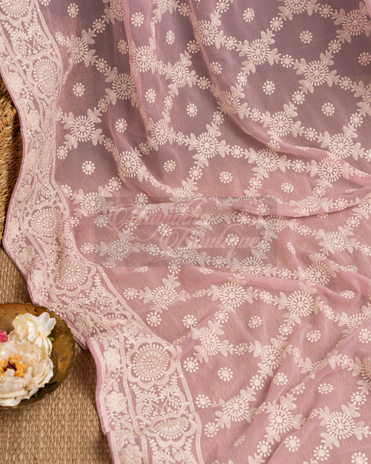Georgette Chikanakri Mauve Saree mayukhasarees