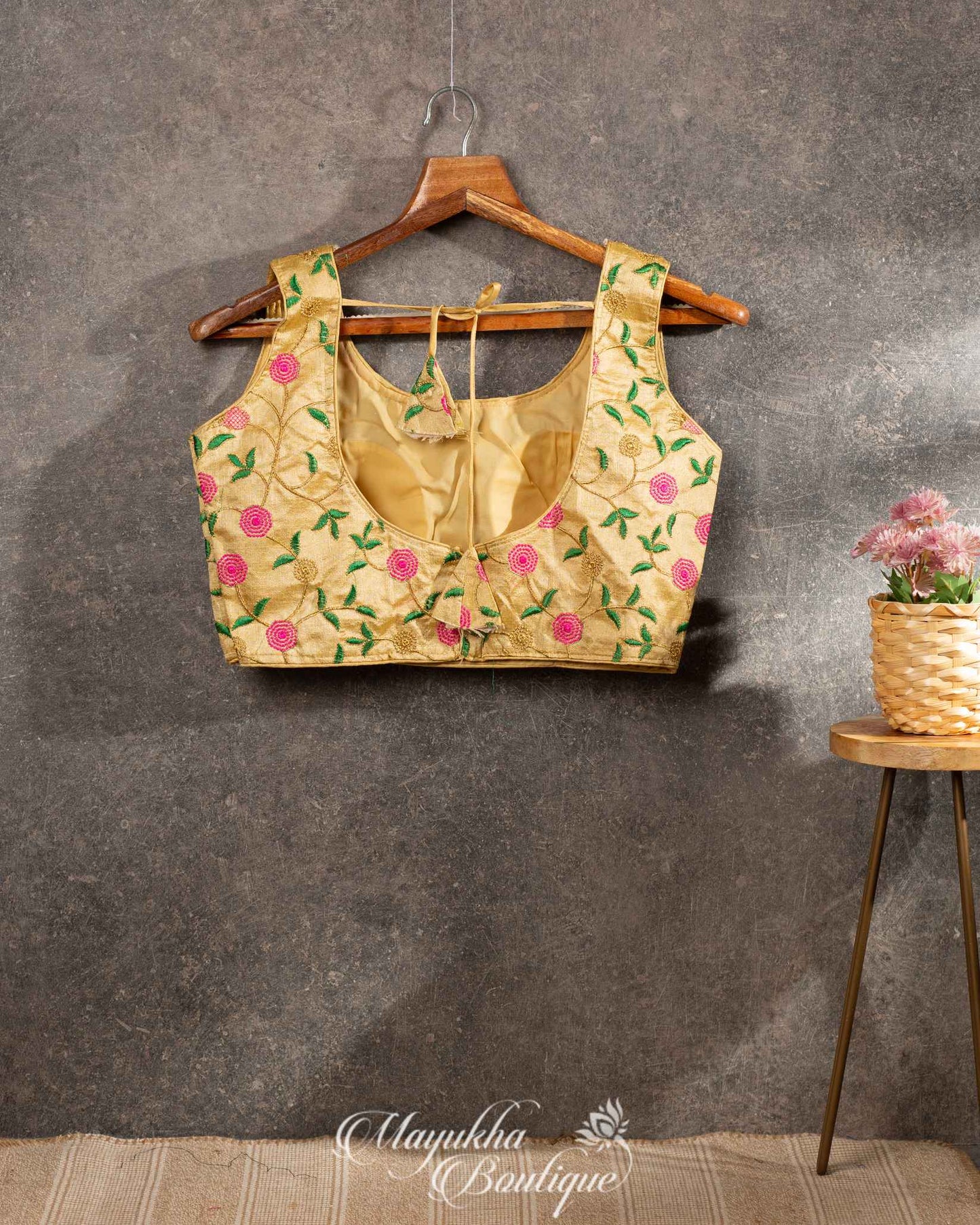 Gold Glitz’ Rawsilk Blend Blouse mayukhasarees