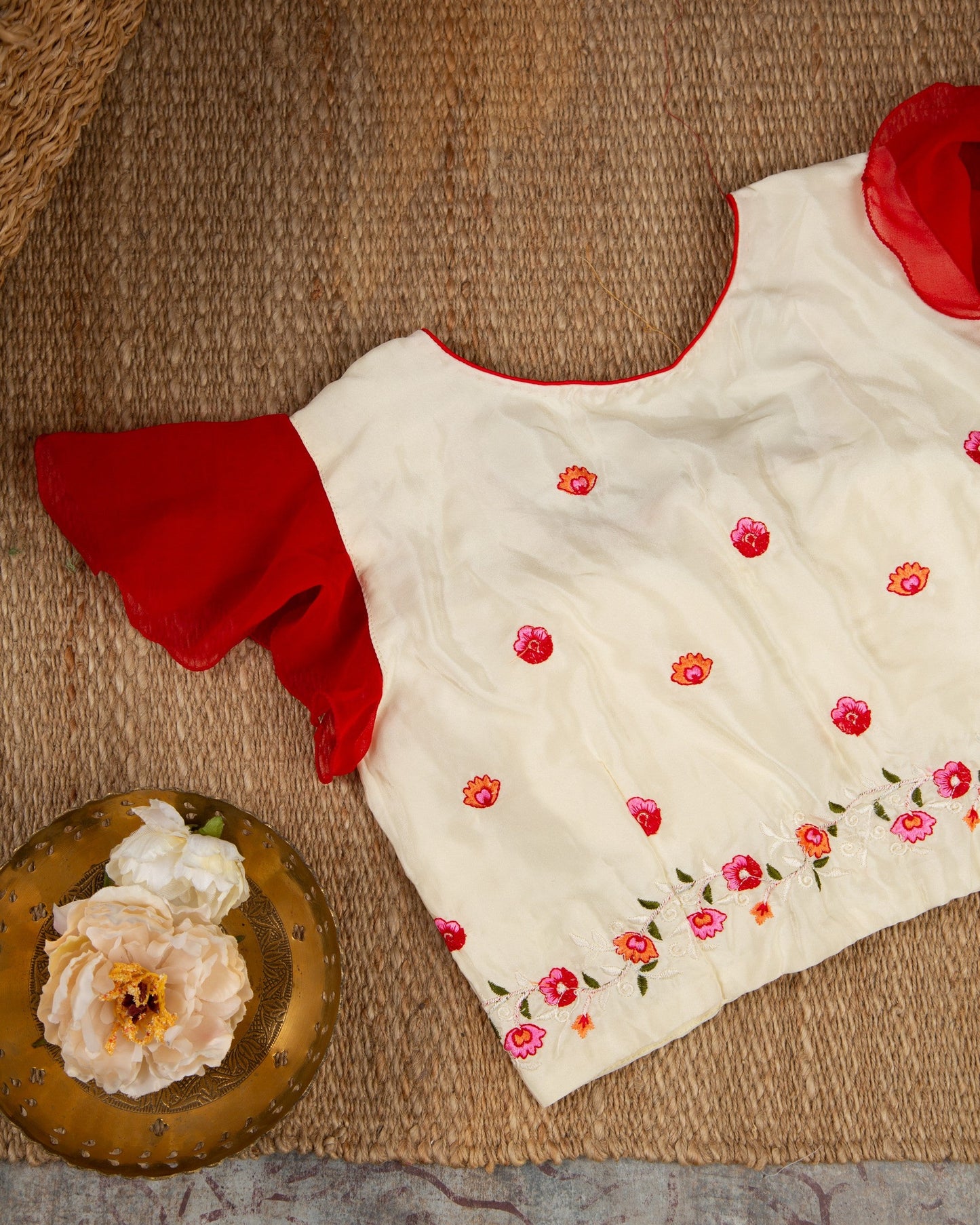 Gorgette With Sequins Embroidery Powder Pink Serene Spells Saree With Stitched Blouse In Size 38-44 mayukhasarees