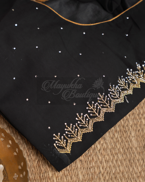 Green And Black Georgette Saree mayukhasarees