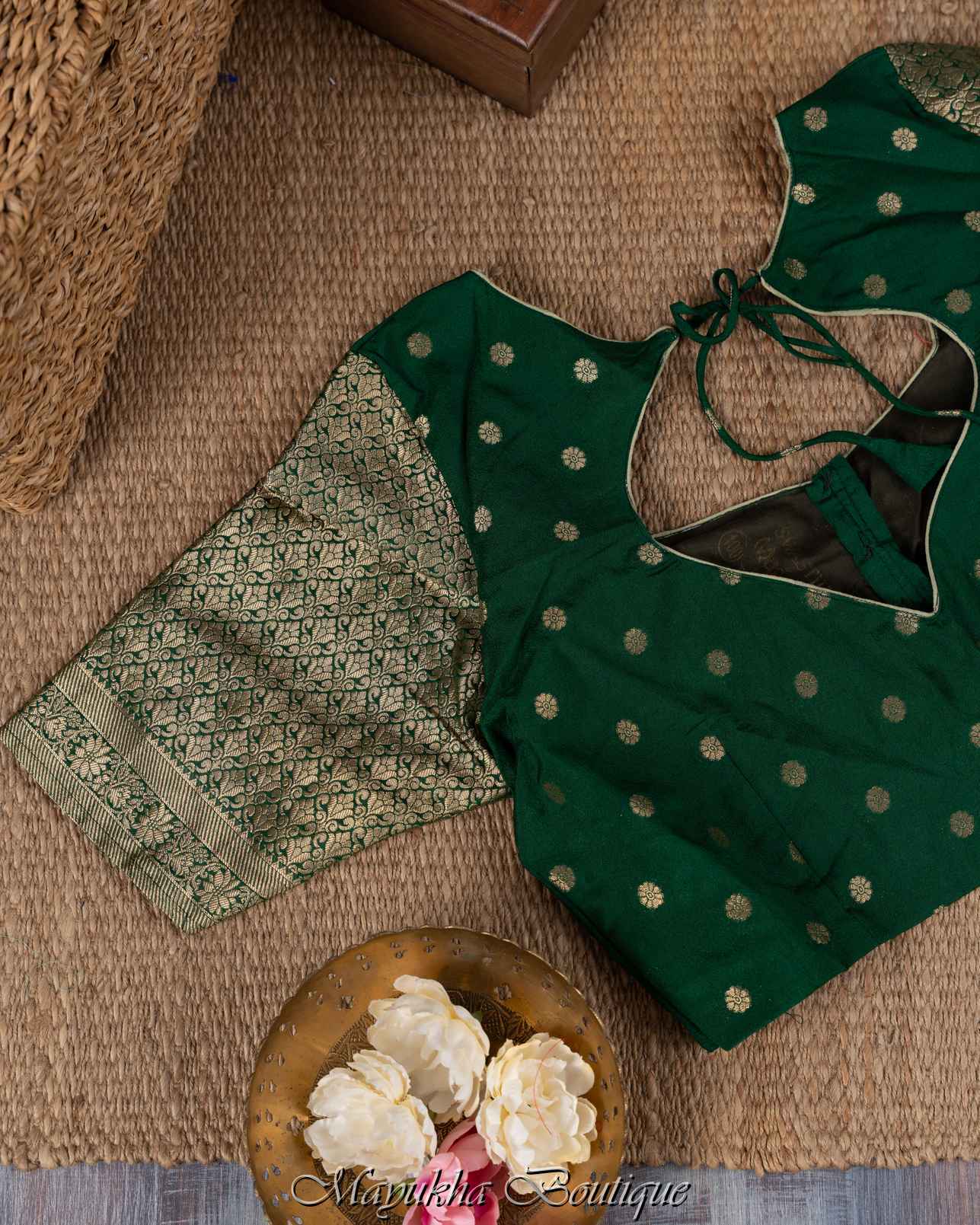 Kaddi Banarasi Pastel Green Saree mayukhasarees