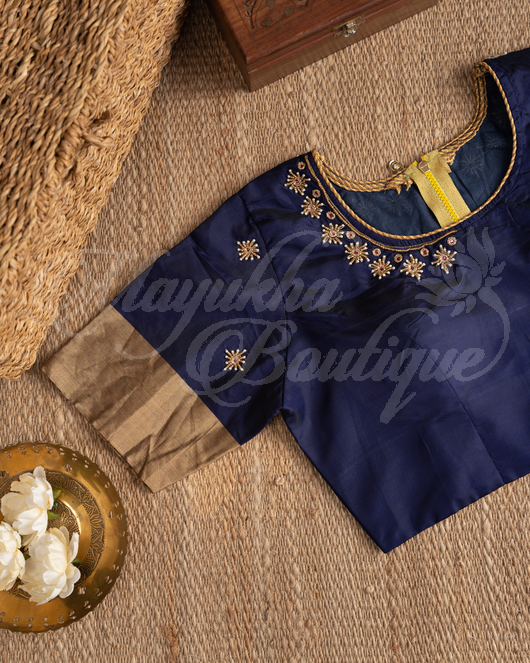 Kanchipuram Pink & Purple Saree With Stitched Blouse In Size 38-44 mayukhasarees