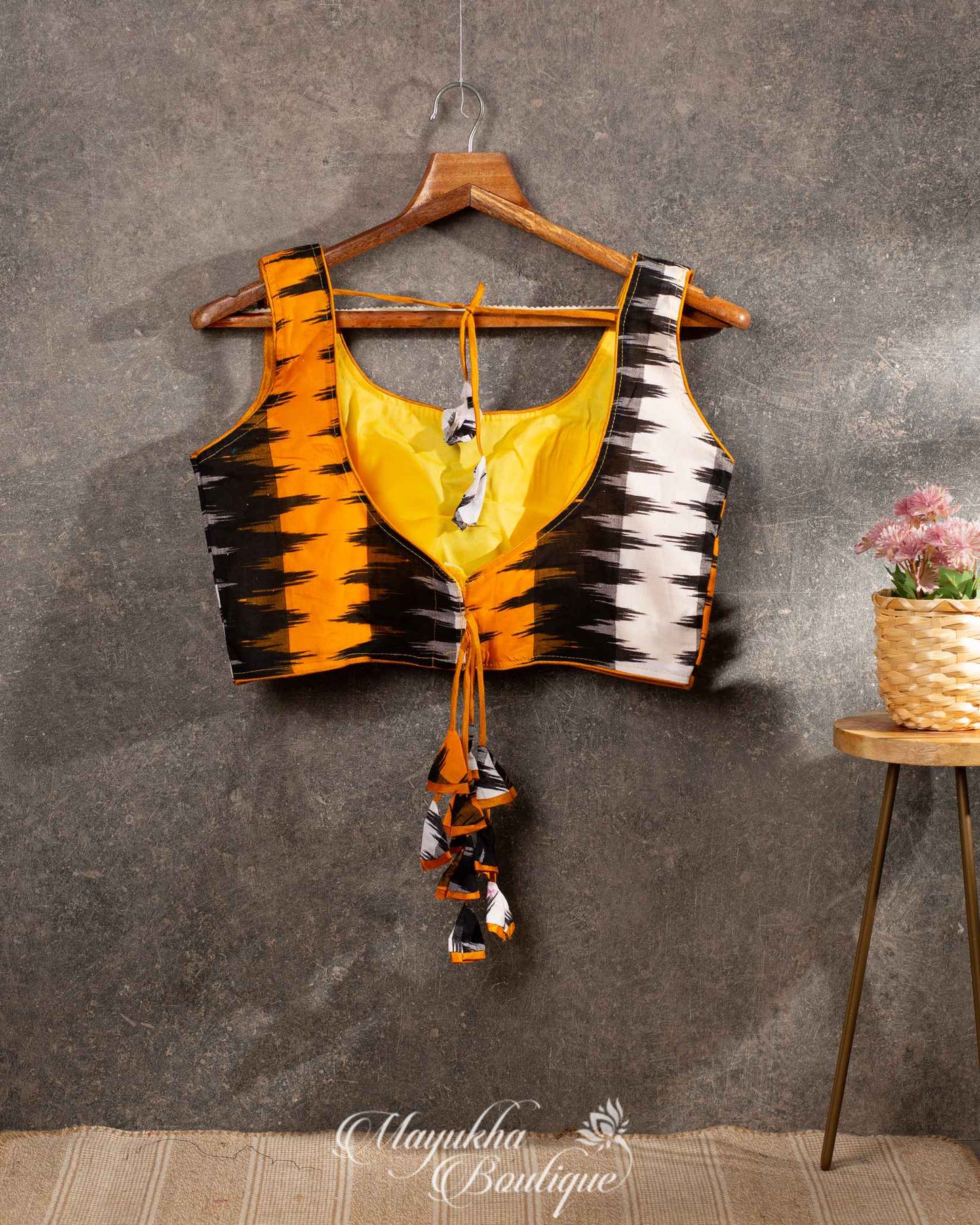 Lovely Abstracts Ikkat Cotton Blouse mayukhasarees