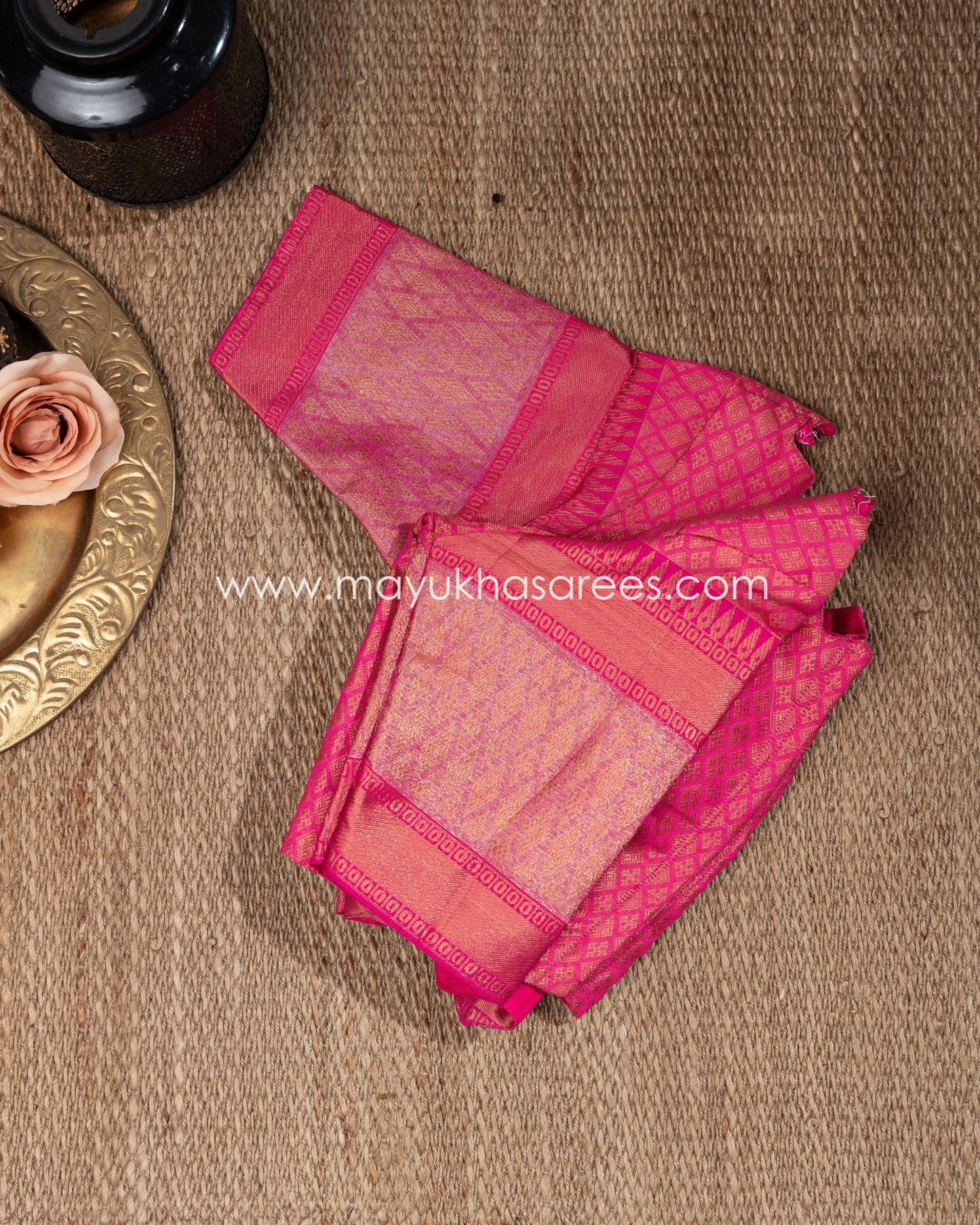 Mauve Banarasi Tanchoi Silk Saree With Stitched Blouse mayukhasarees