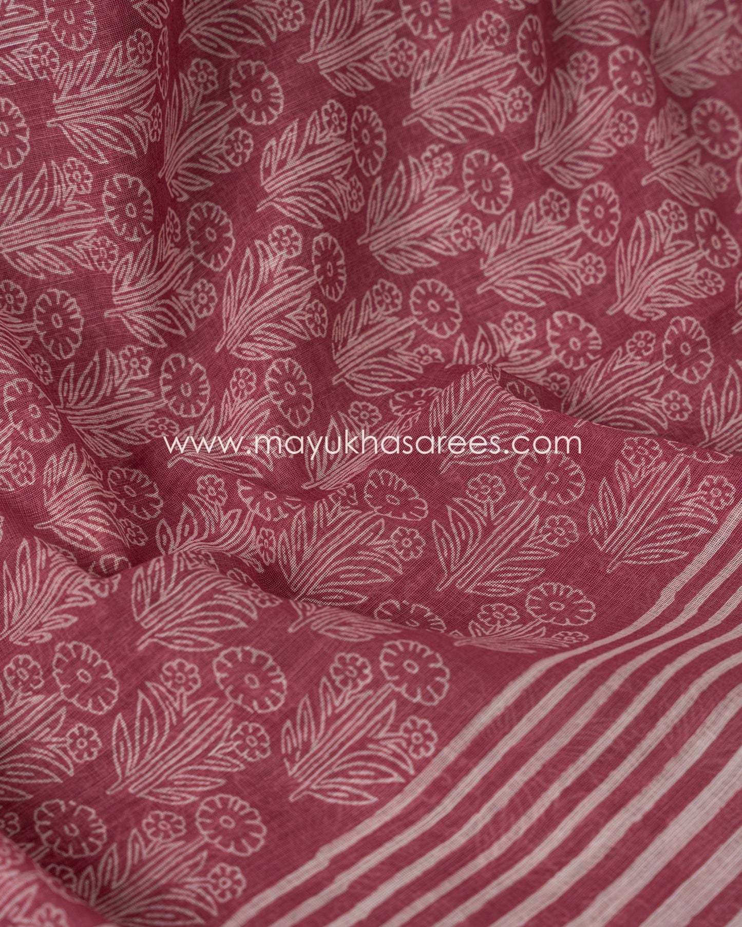 Mauve Lace Elegance: Chanderi Cotton Silk Saree With Stitched Custom Blouse