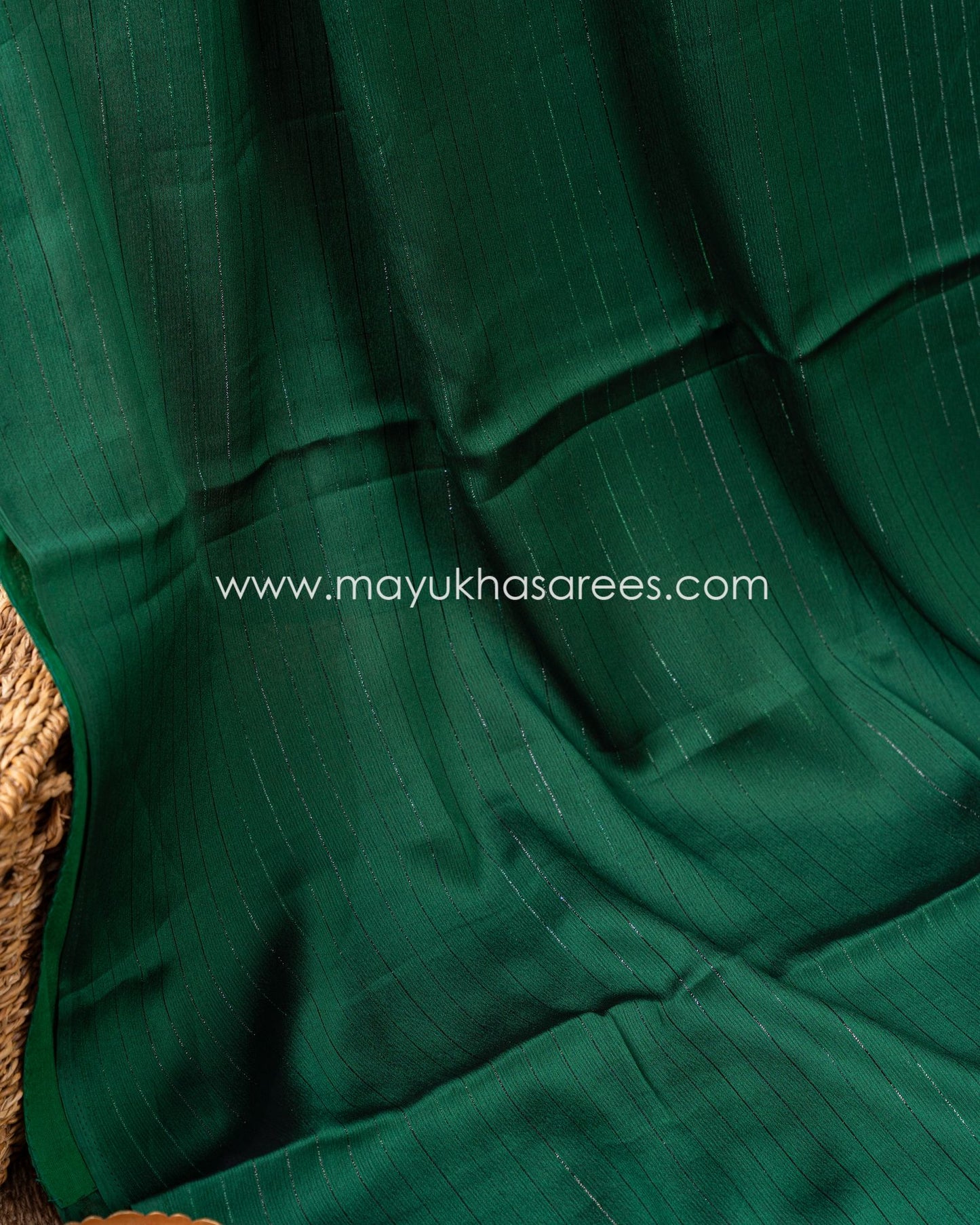 Emerald Bliss: Chiffon And Kalamkari Printed Silk Saree With Stitched Custom Blouse