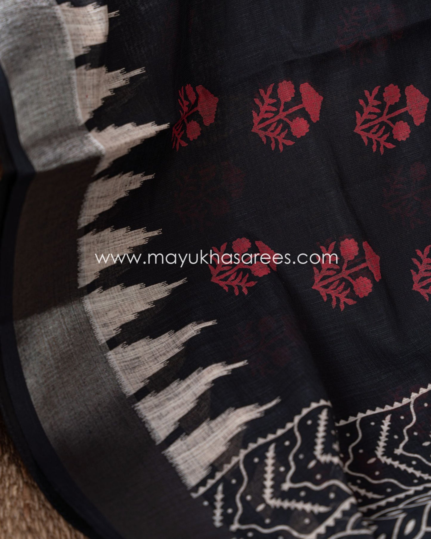 Silk And Lace Fusion: Black And White Chanderi Saree With Stitched Custom Blouse