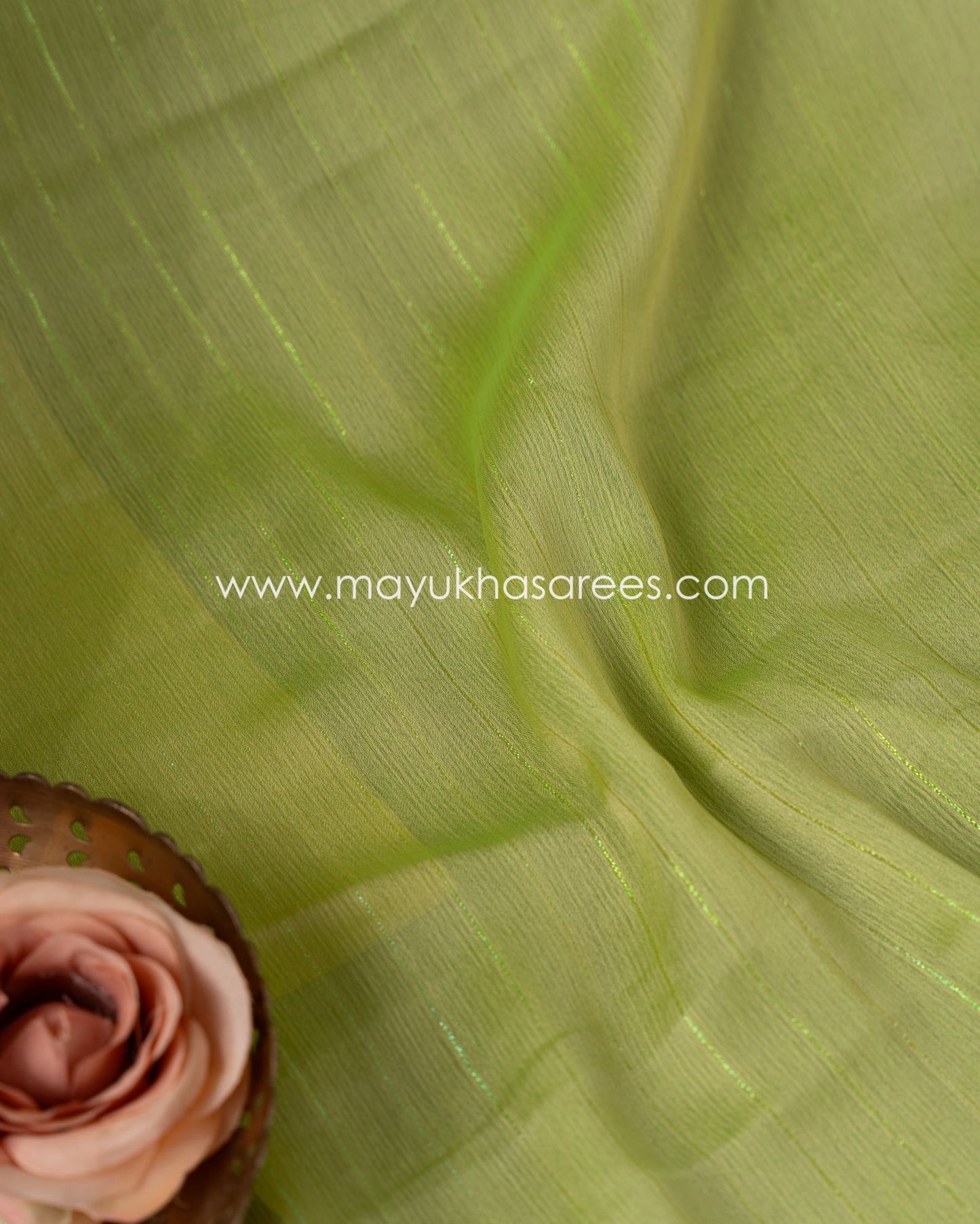 Kalamkari Bliss: Pure Silk Chiffon Saree With Multi Color Leaf