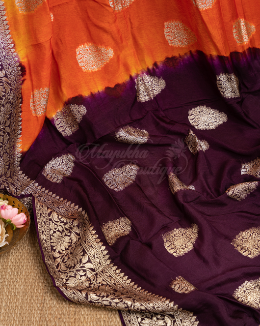 Orange Banarasi mayukhasarees