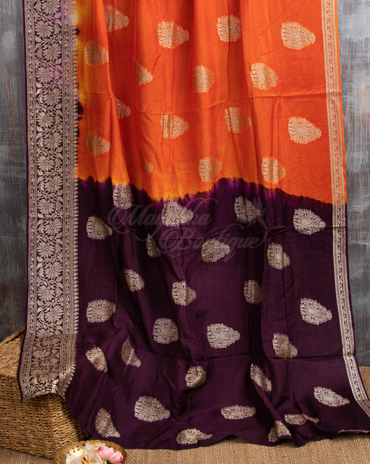 Orange Banarasi mayukhasarees