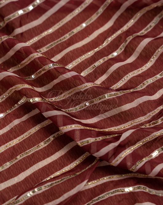 Organza Maroon Sequins Saree mayukhasarees