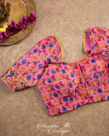 Paithani Banarasi Kalamkari Prints Saree With Stitched Blouse In Size 38-44 mayukhasarees