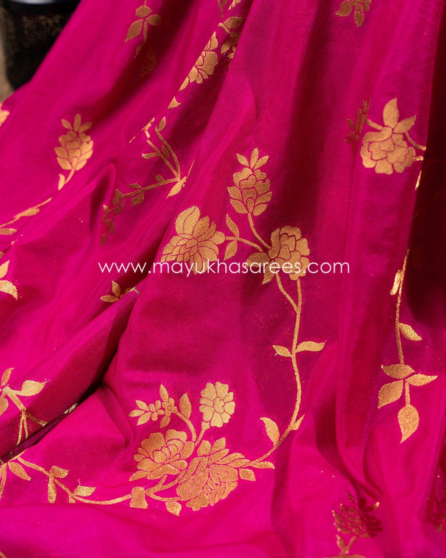 Pink And Blue Banarasi Munga Silk Saree With Stitched Blouse mayukhasarees