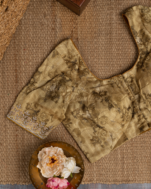 Pure Organza Burnt Yellow Swarovski Embroidery Saree mayukhasarees