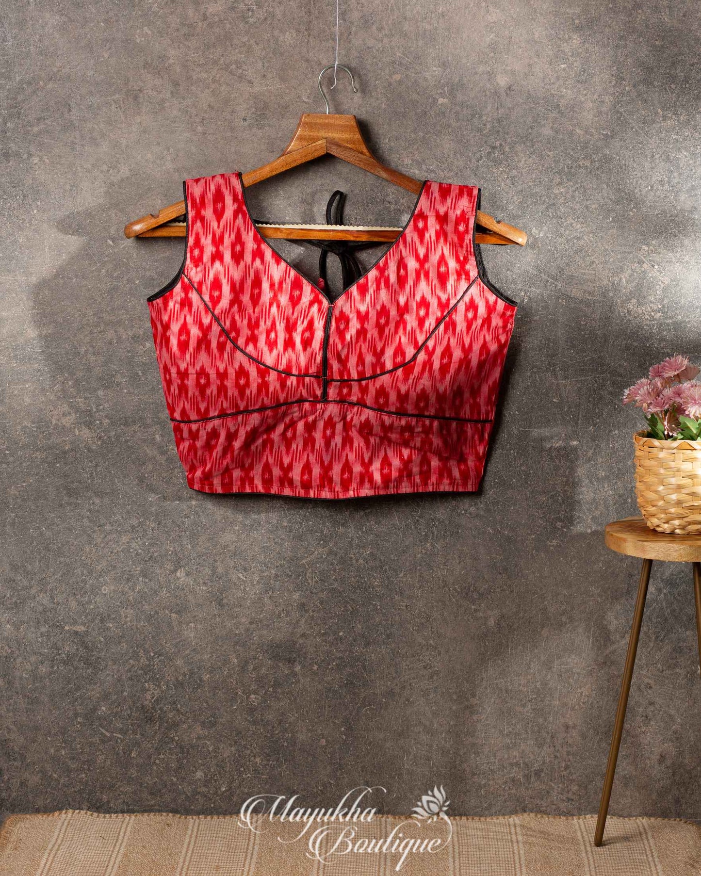 Red Shine Cambic Cotton Blouse mayukhasarees