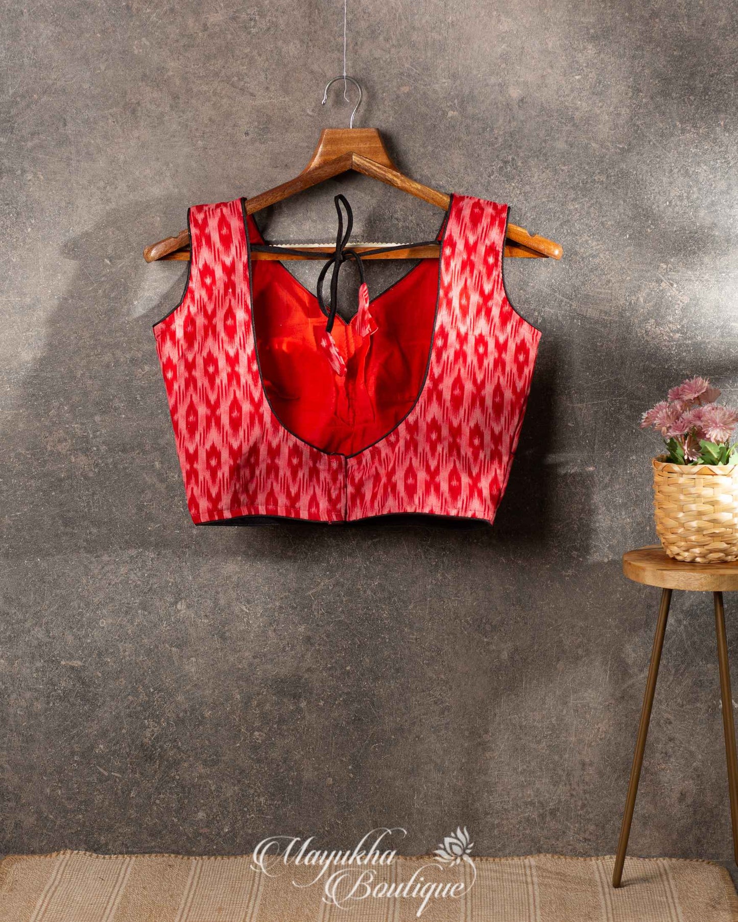 Red Shine Cambic Cotton Blouse mayukhasarees