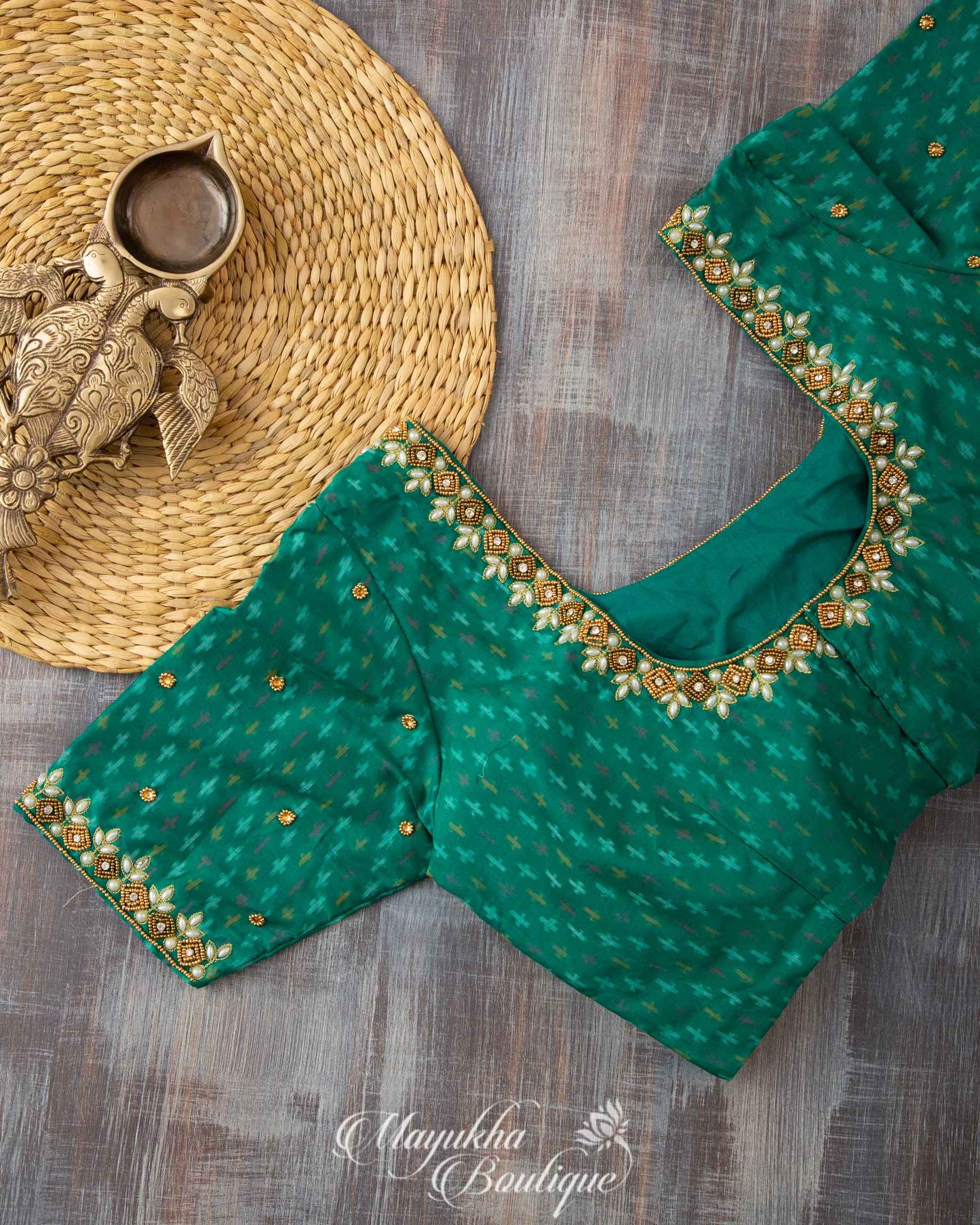 Sea Opulence Ikkat Sico Blouse mayukhasarees