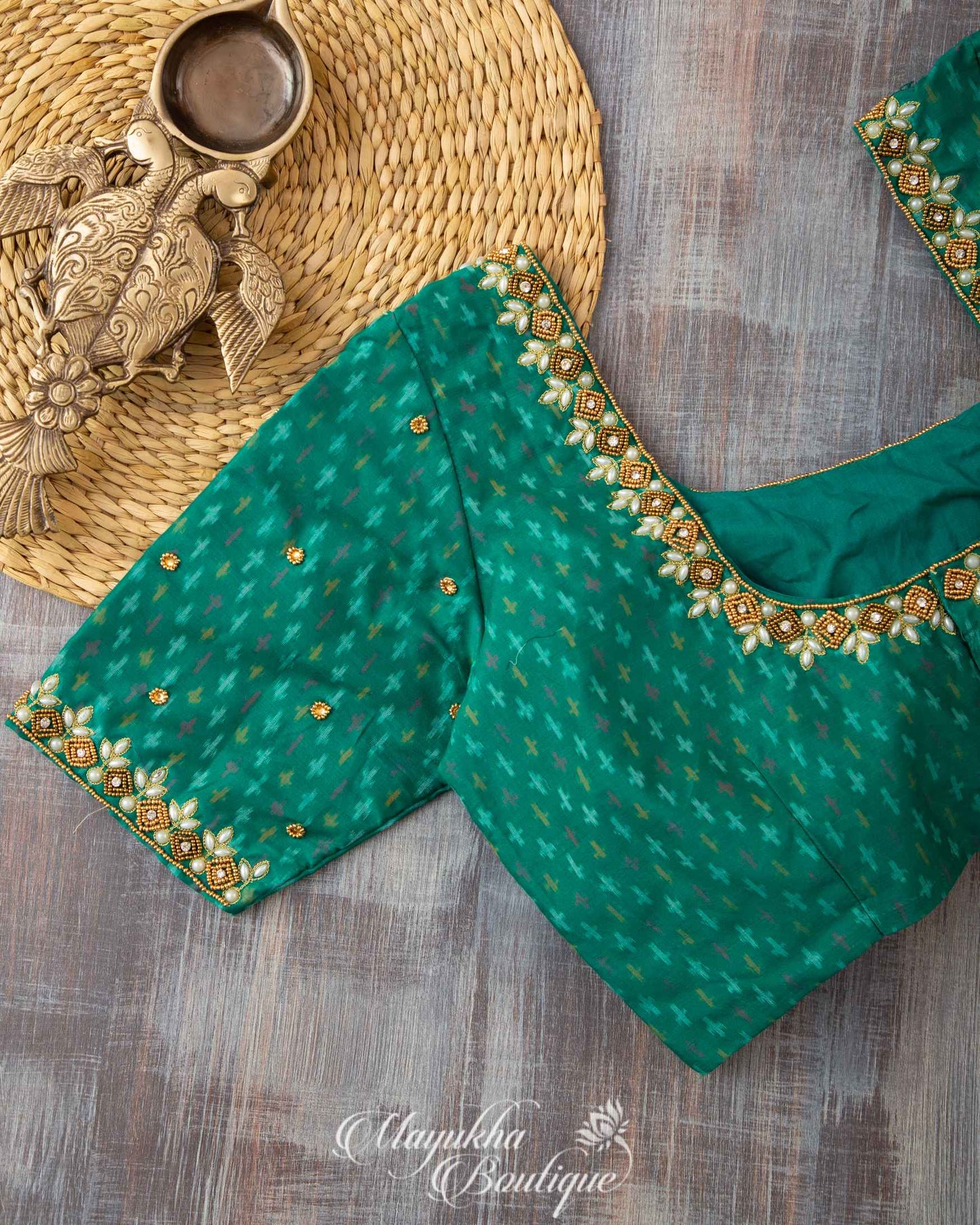 Sea Opulence Ikkat Sico Blouse mayukhasarees
